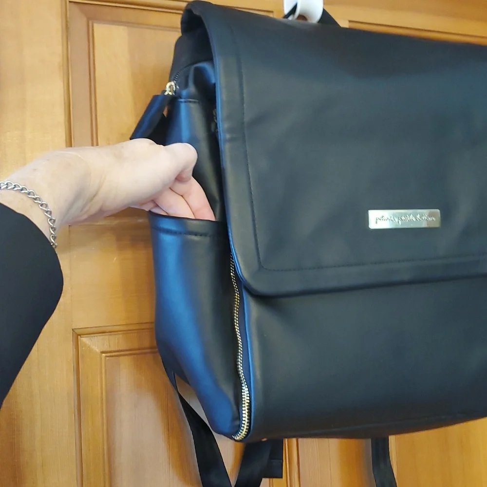 Petunia Pickle Bottom Boxy Backpack In Black Matte‎ Leatherette